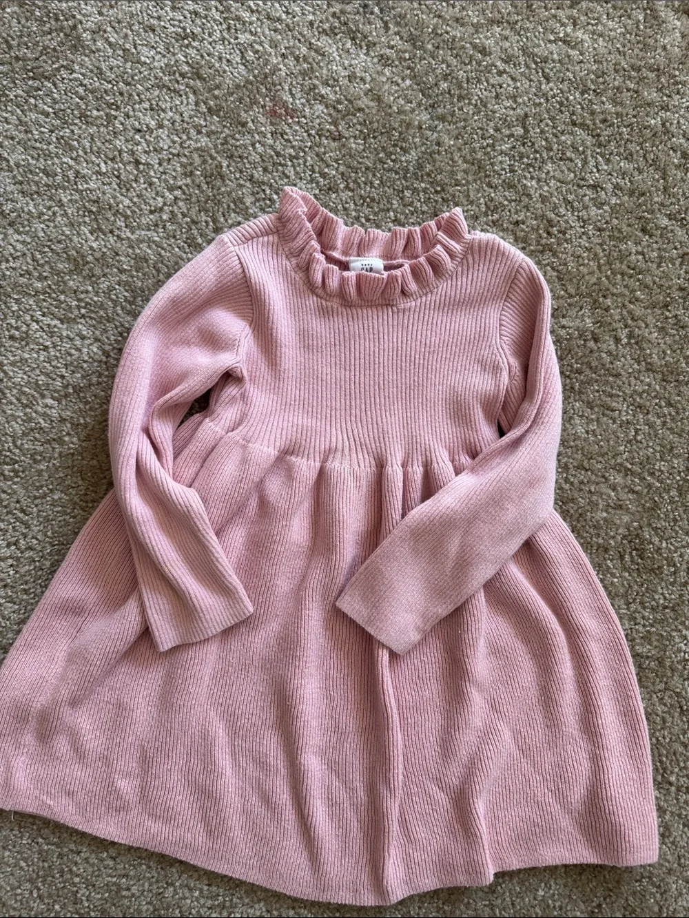 GAP Pink Ruffle Neck Knit Dress